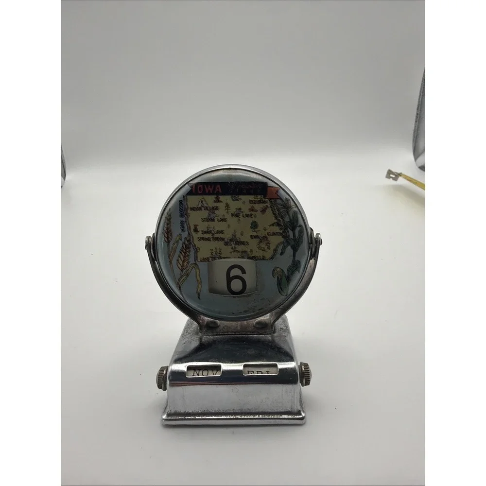 Vintage IOWA Flip Perpetual Calendar Souvenir Metal 60's  Hawkeye State Japan
